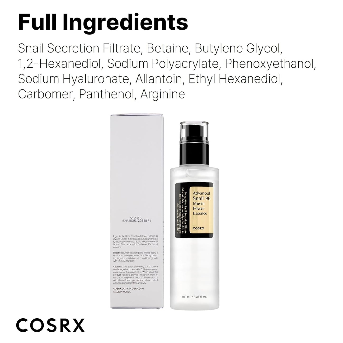 Snail Mucin 96% Power Repairing Essence - Skin care